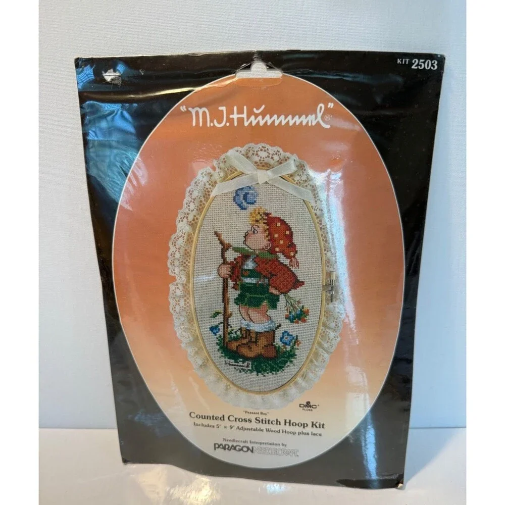 Paragon Needlecraft Counted Cross Stitch Kit with Hoop Hummel Peasant Boy #2503